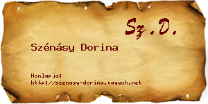 Szénásy Dorina névjegykártya