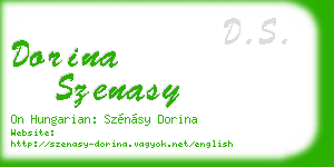 dorina szenasy business card